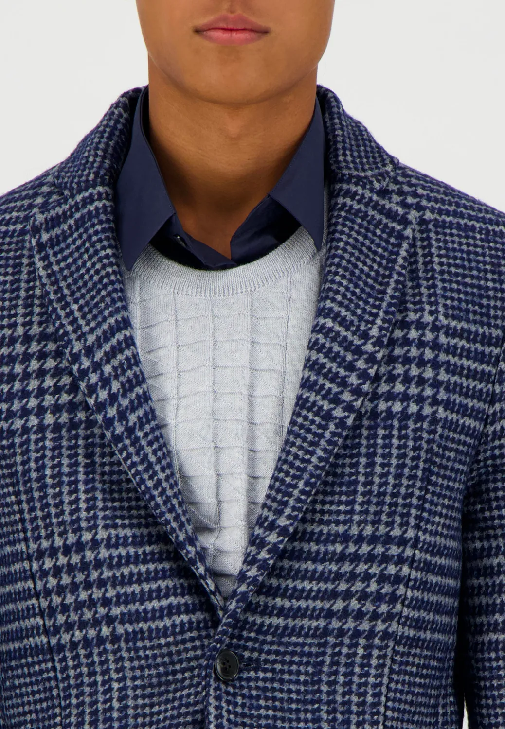 Pierre Talamon veste prince-de-galles bleue droite