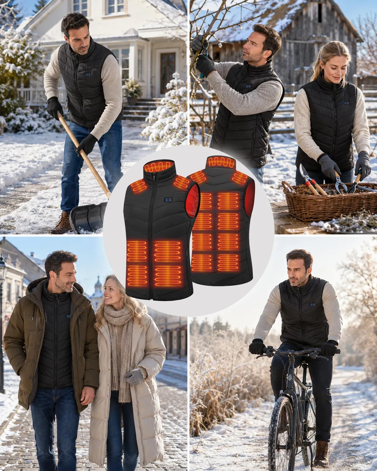 Vapesoon gilet chauffant 15 zones taille XL noir