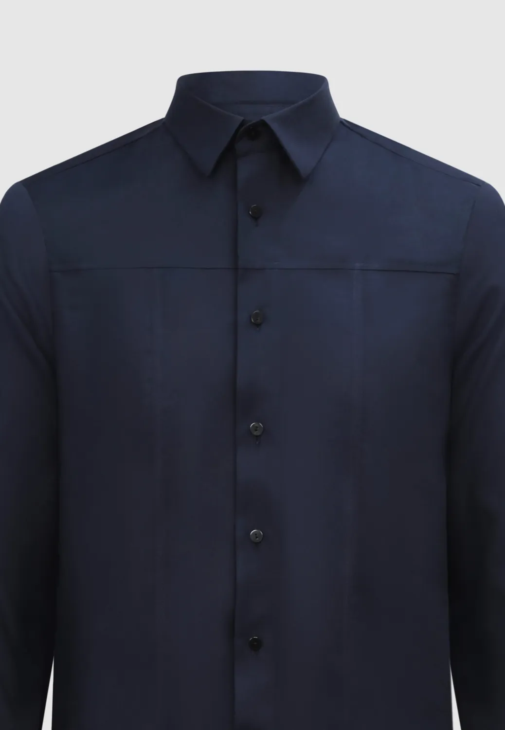 Pierre Talamon chemise à découpes bleu marine coton