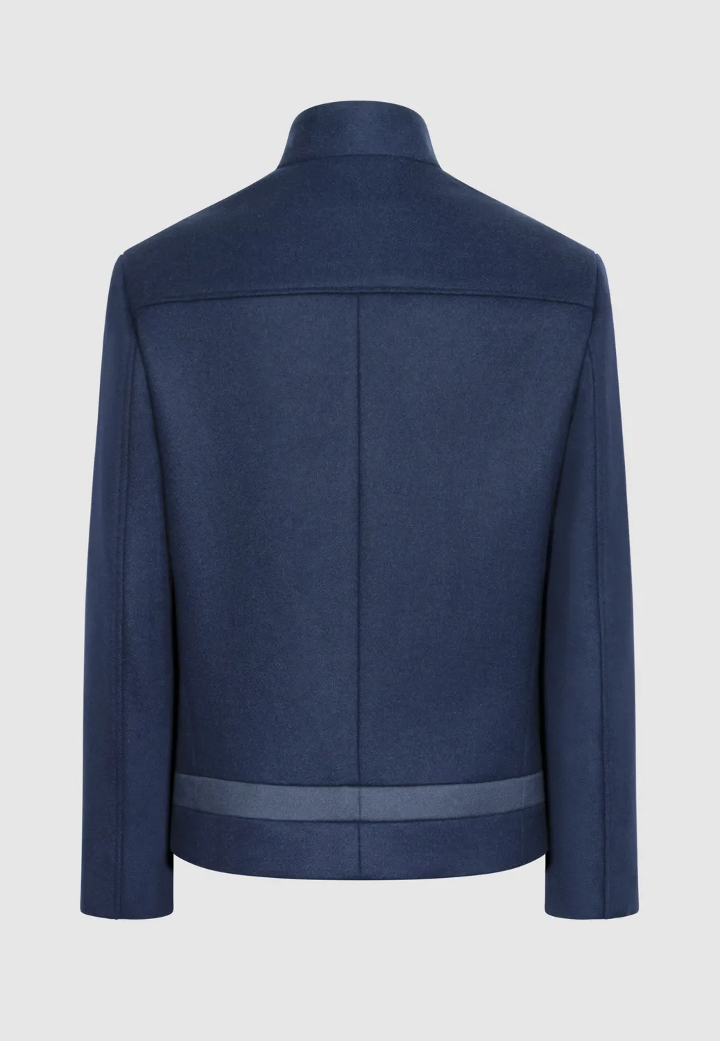 Pierre Talamon Blouson Laine Bleu Zippé Contrasté