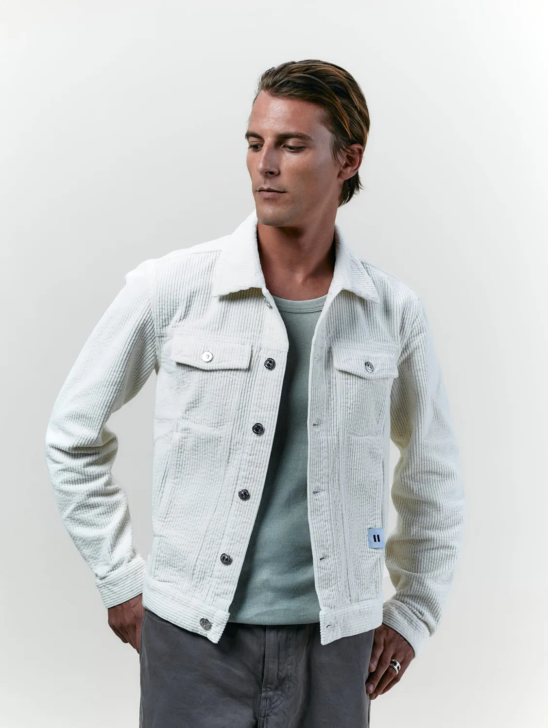 Cotélé Paris Jim veste trucker écrue velours