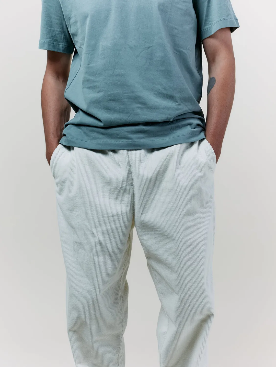 Cotelé Paris Lazy pantalon homme blanc velours côtelé