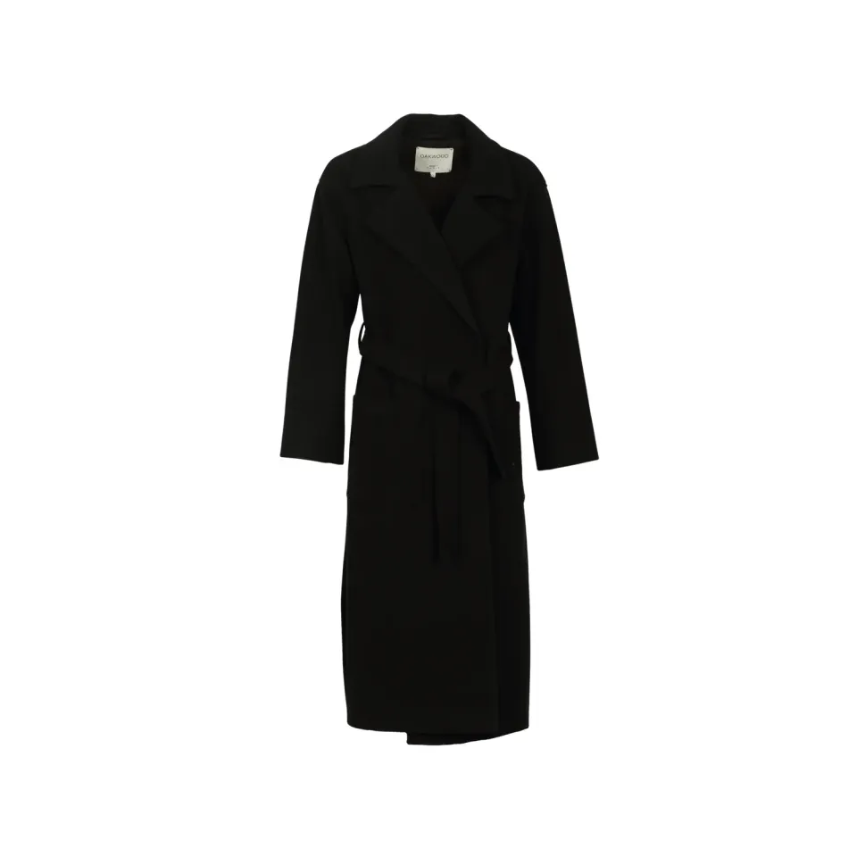 Oakwood Reality 65362 manteau laine noir ceinture