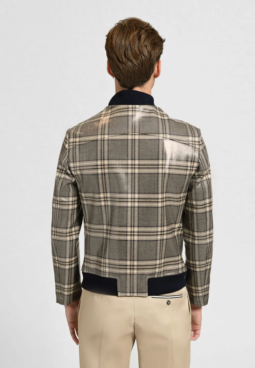 Pierre Talamon Teddy blouson à carreaux chaud