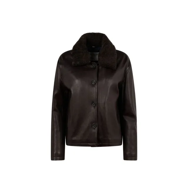 Oakwood Lara 65083 veste cuir marron foncé