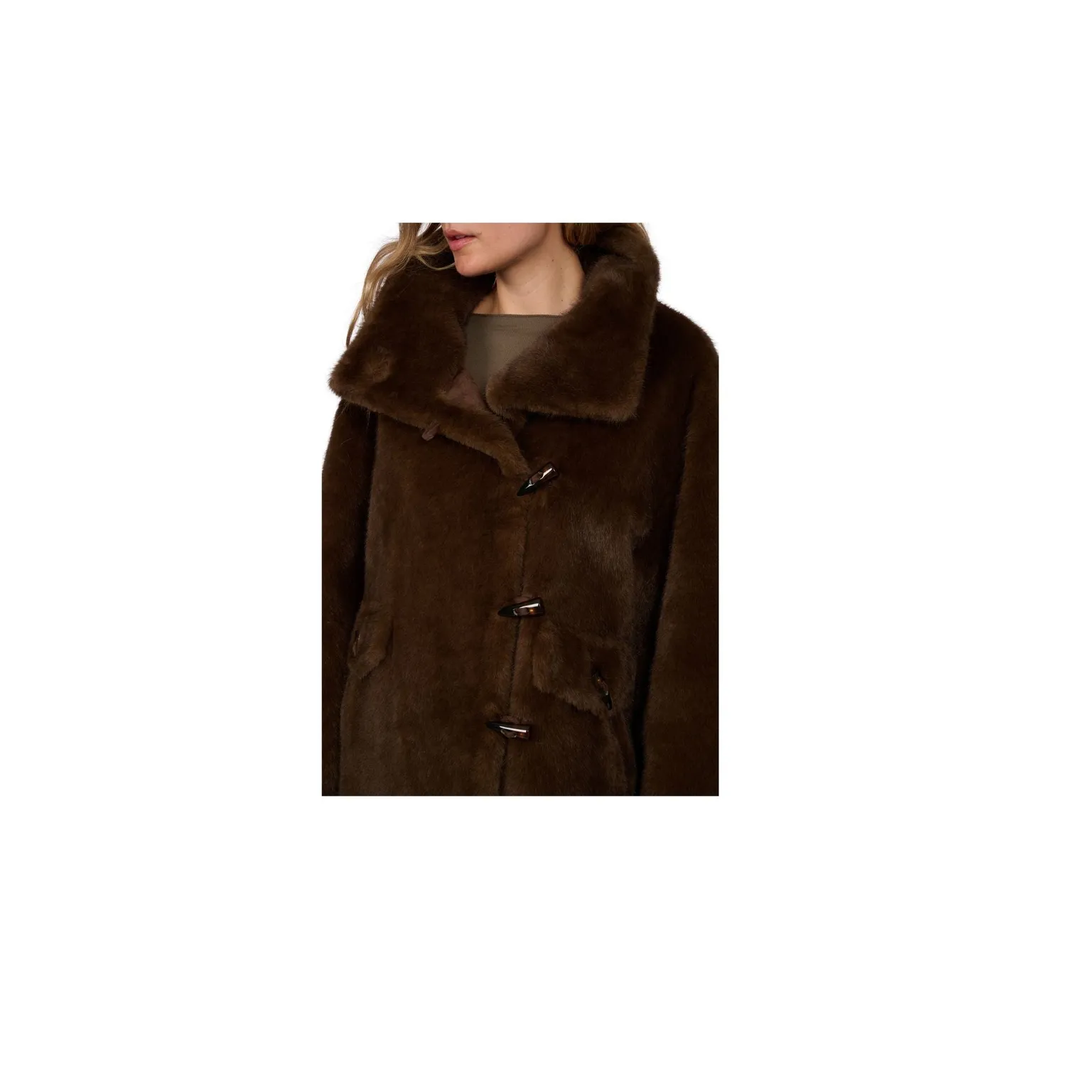 Oakwood Julie 65292 manteau fausse fourrure choco long
