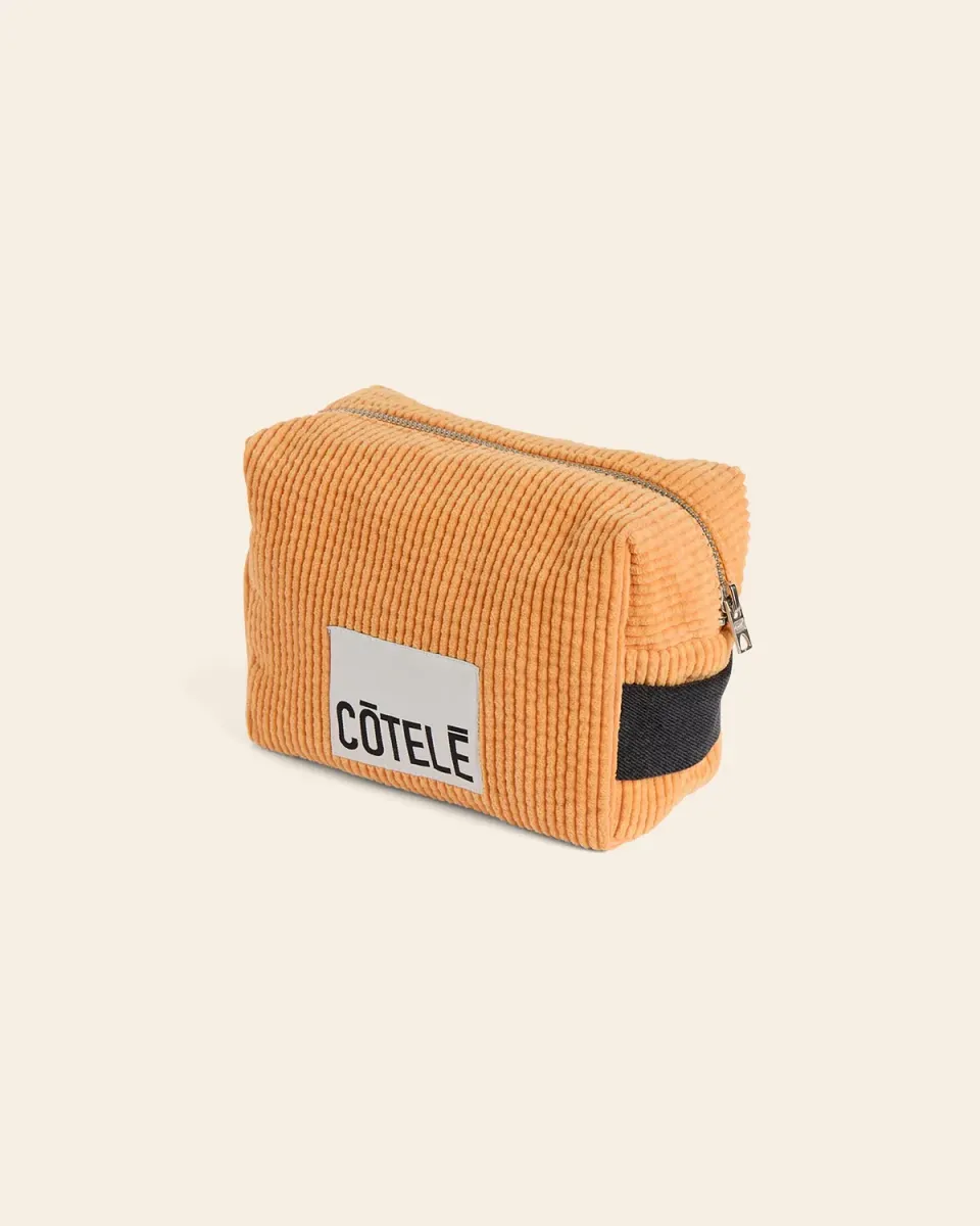 Cotelé Paris trousse de toilette pêche coton bio