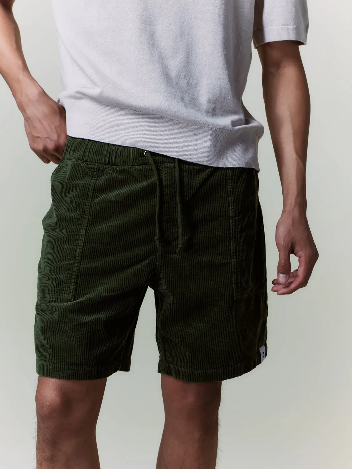 Cotelé Paris Short Lazy olive coton bio
