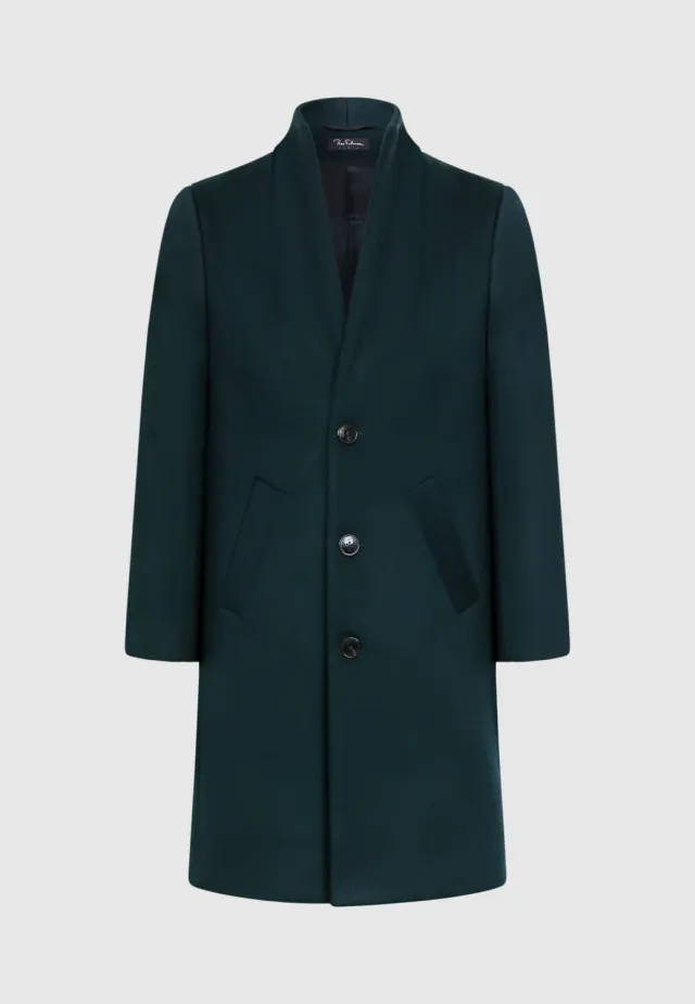 Pierre Talamon col montant manteau long col montant