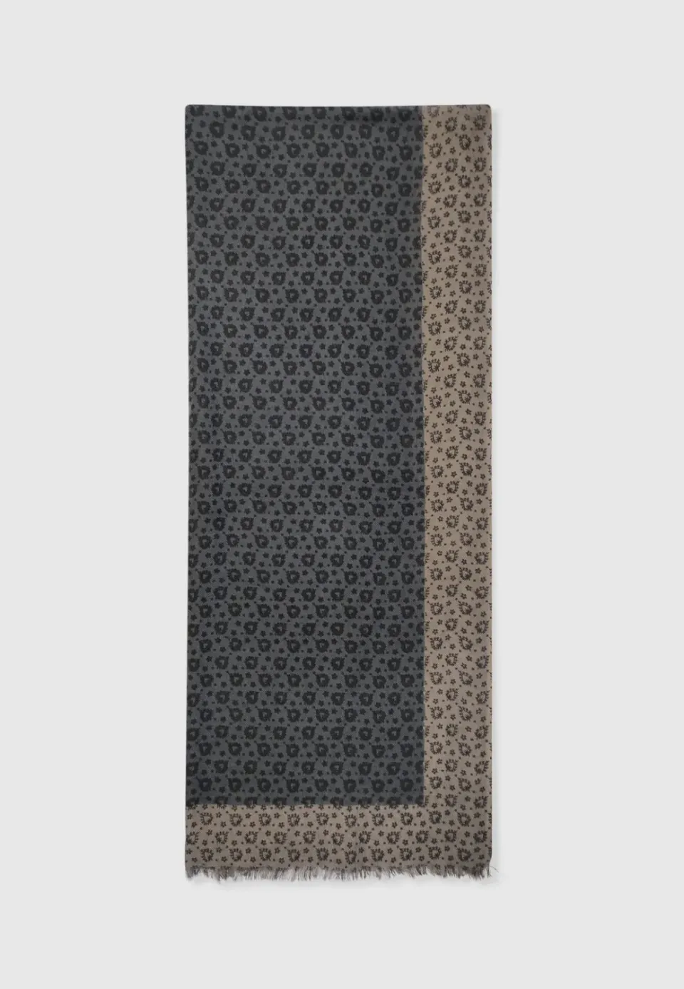 Pierre Talamon Paisley étole gris beige à motifs