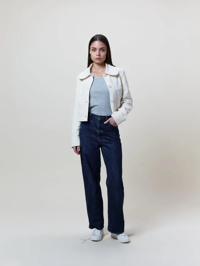 Cotelé Paris Veste Daisy Écru toile upcyclée