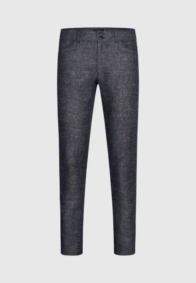 Pierre Talamon chiné poches jean Navy pantalon bleu marine