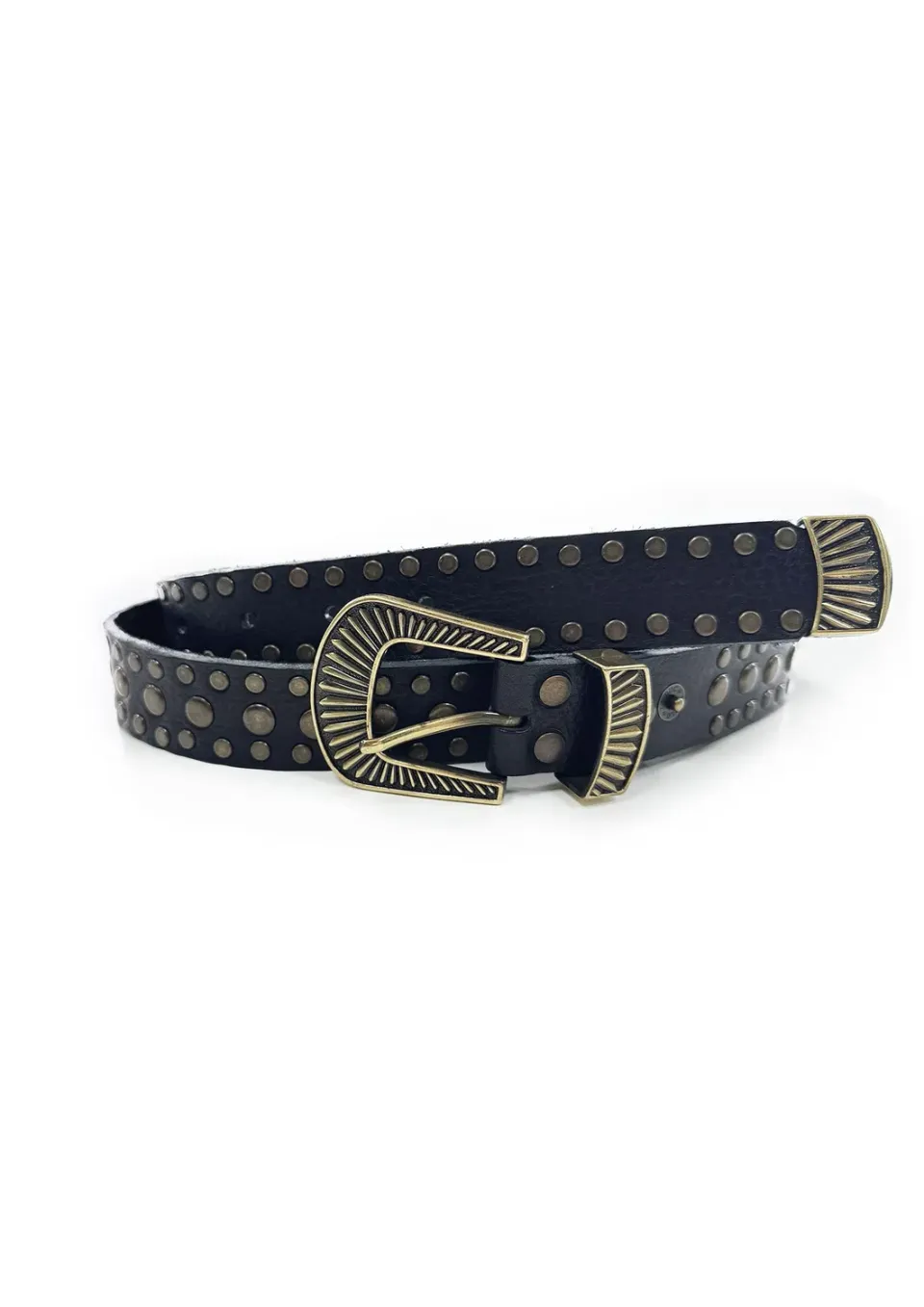 Paolo Leduc Corrective Service ceinture cuir noir cloutée