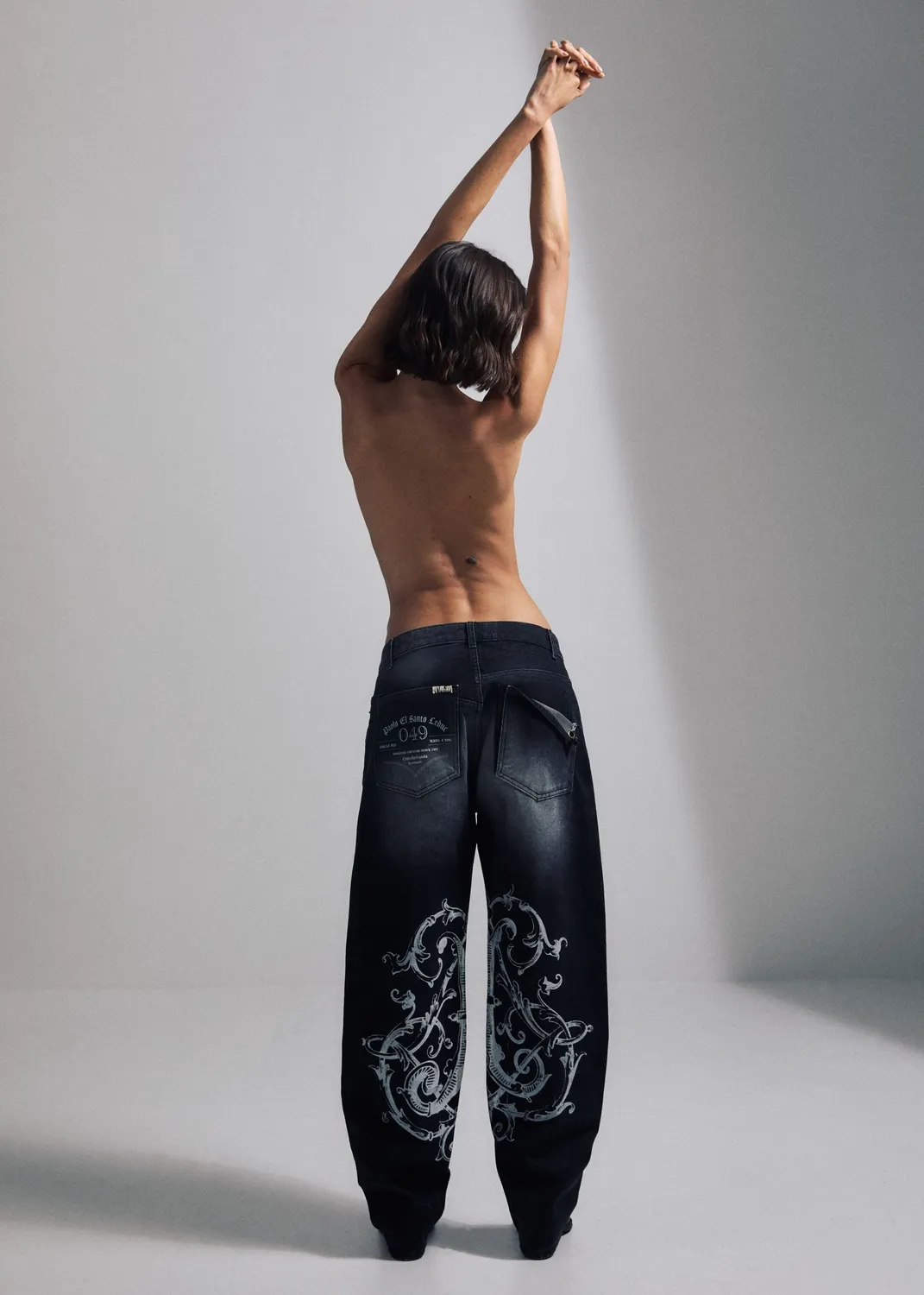 Paolo Leduc Royal jean baggy denim noir 14 oz