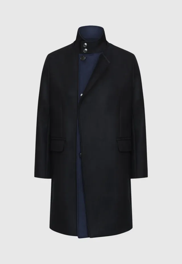 Pierre Talamon Edward manteau bleu et noir hiver