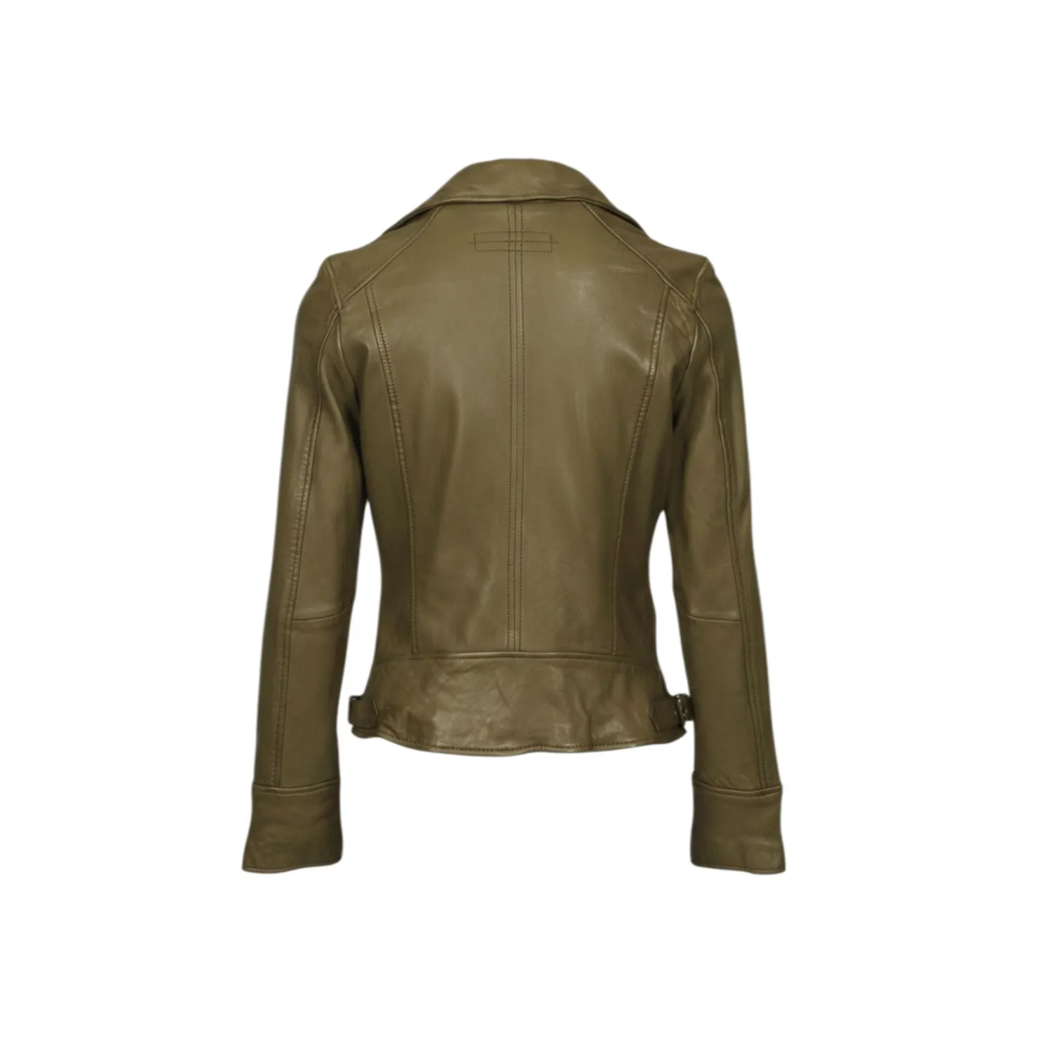 Oakwood Video 62065 blouson cuir kaki foncé lavé