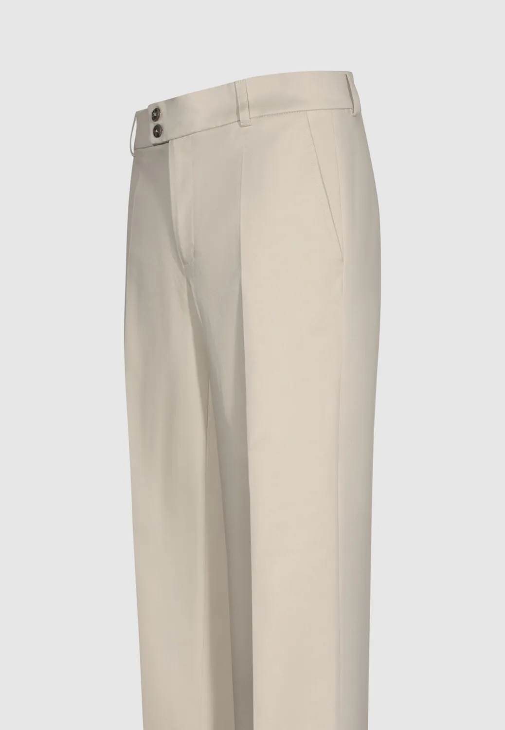 Pierre Talamon pantalon droit beige coton stretch