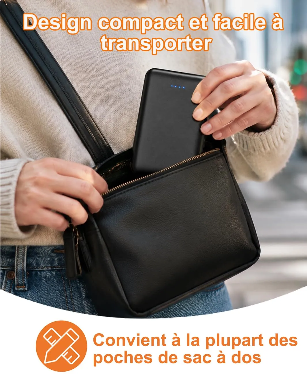 Vapesoon batterie externe 10000mAh gilet chauffant USB-C
