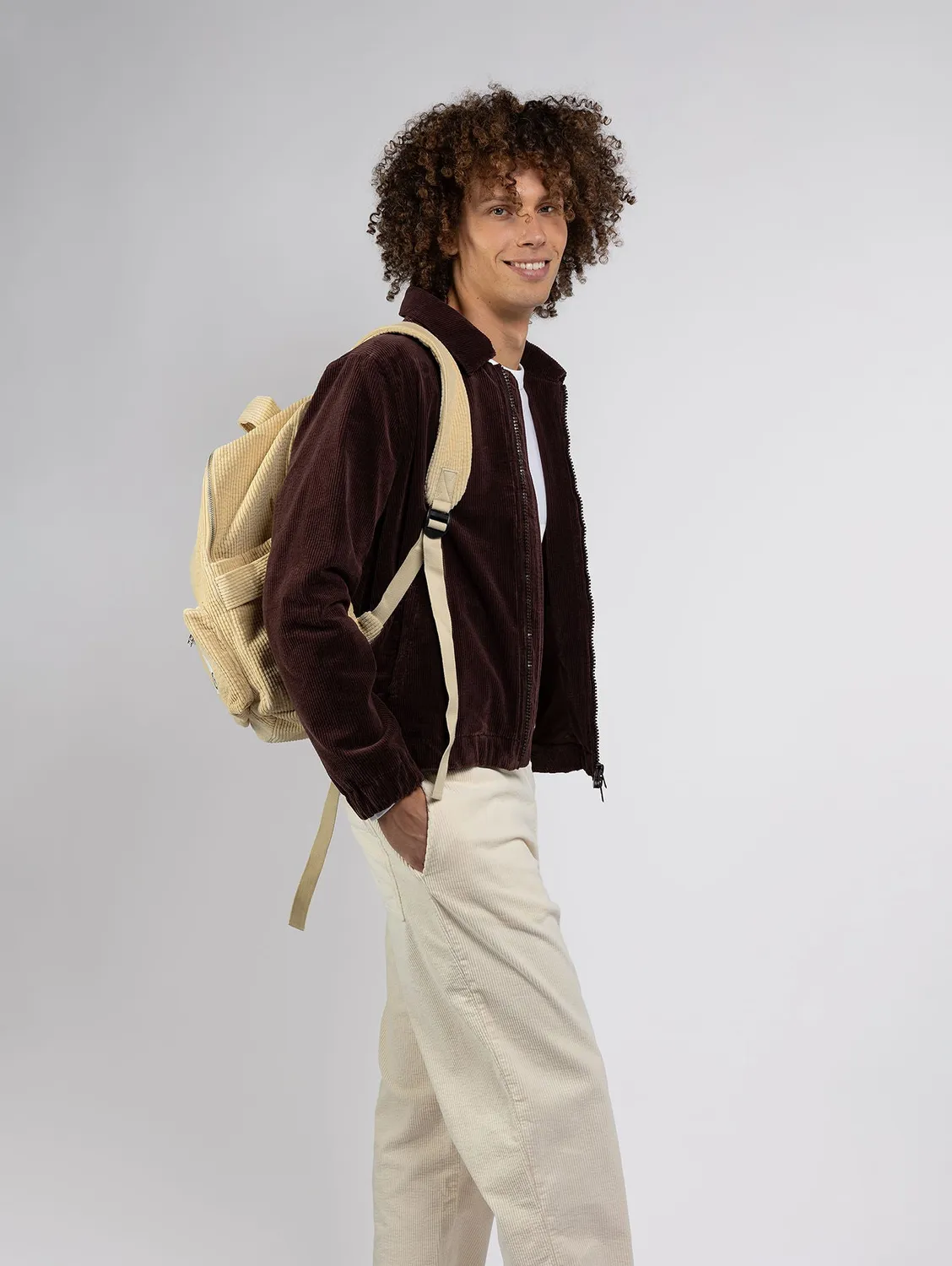 Cotelé Paris backpack cacahuète sac à dos velours bio