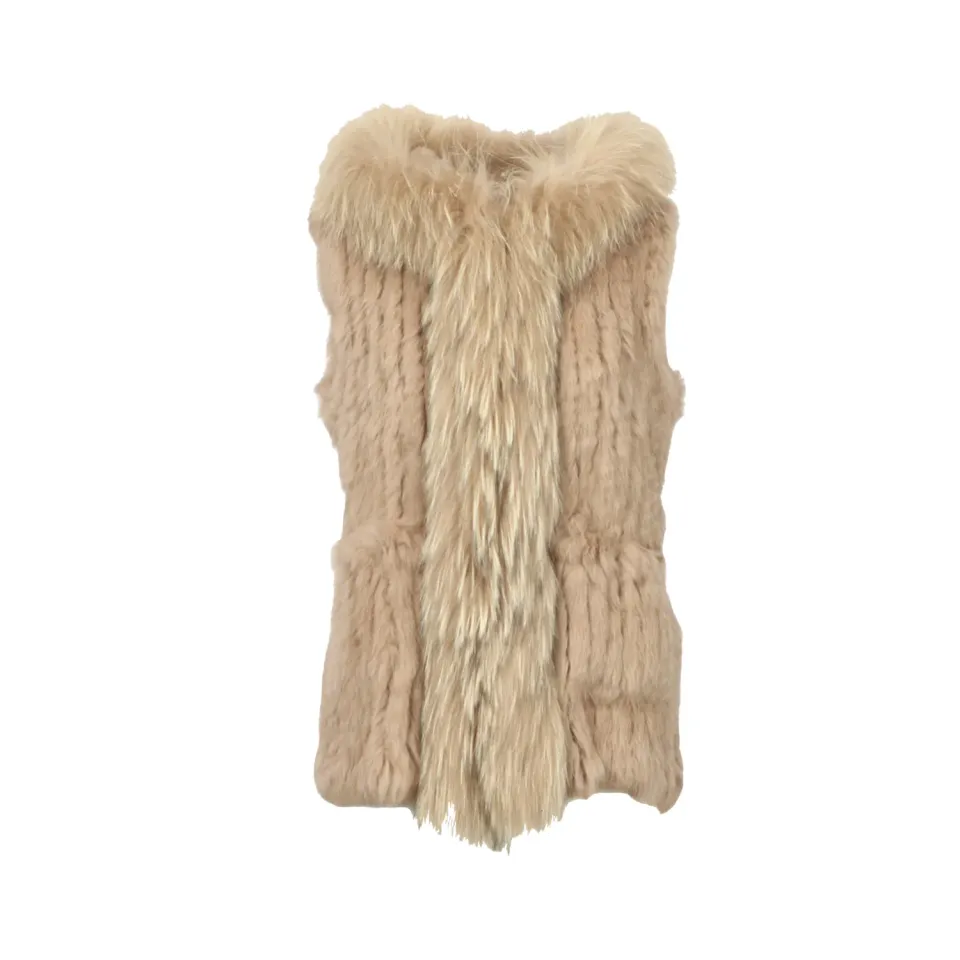 Oakwood Maliha 64900 gilet fourrure beige foncé véritable