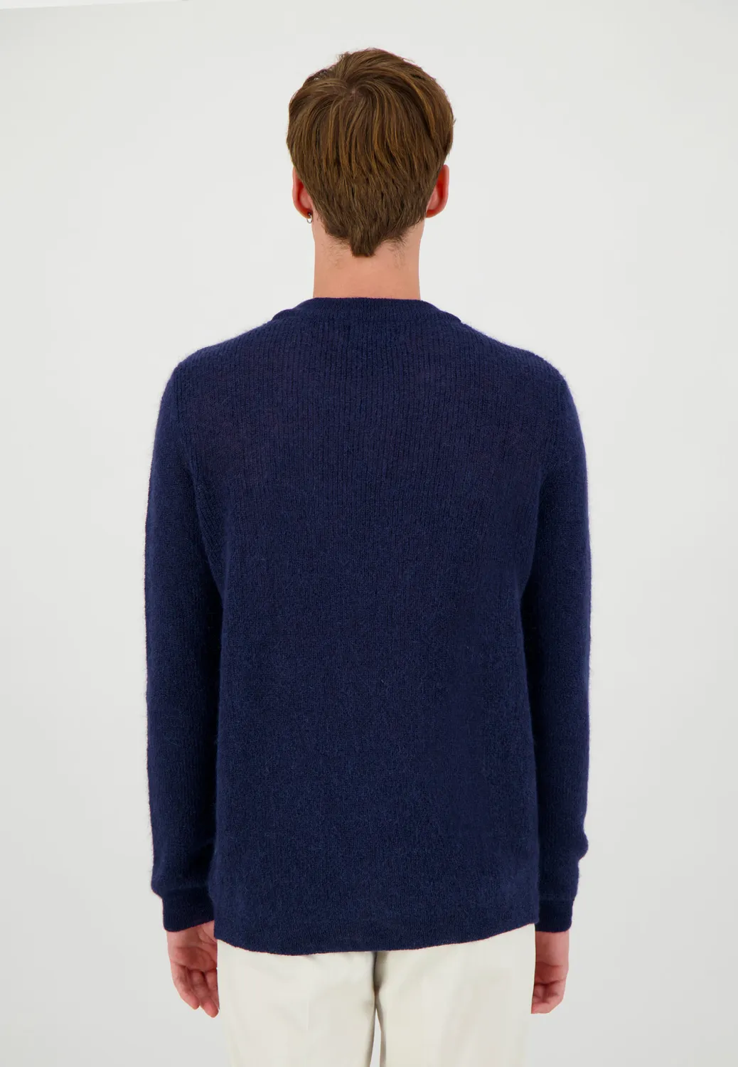 Pierre Talamon pull mohair bleu marine chaud