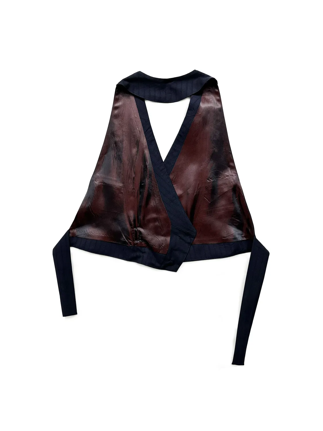 PAOLO LEDUC Wet Dreams gilet tailleur laine rayée bleue