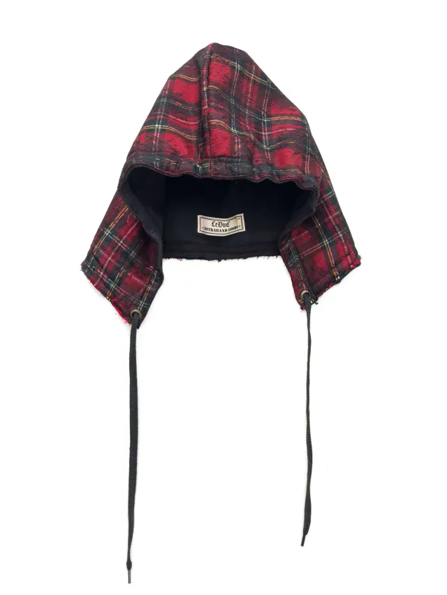 Paolo Leduc Bad Habit capuche amovible XS tartan et dentelle