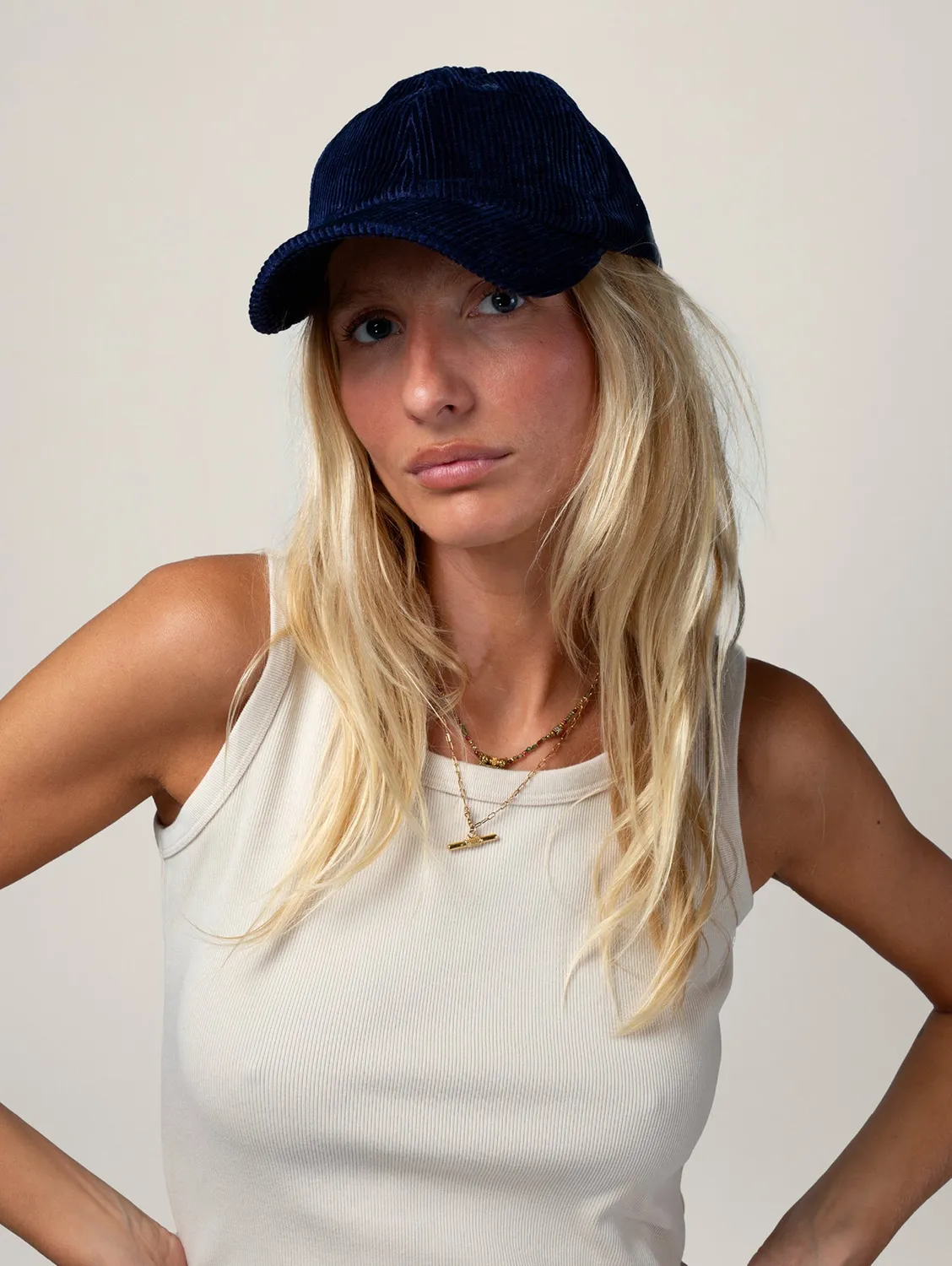 Cotélé Paris casquette velours navy taille unique
