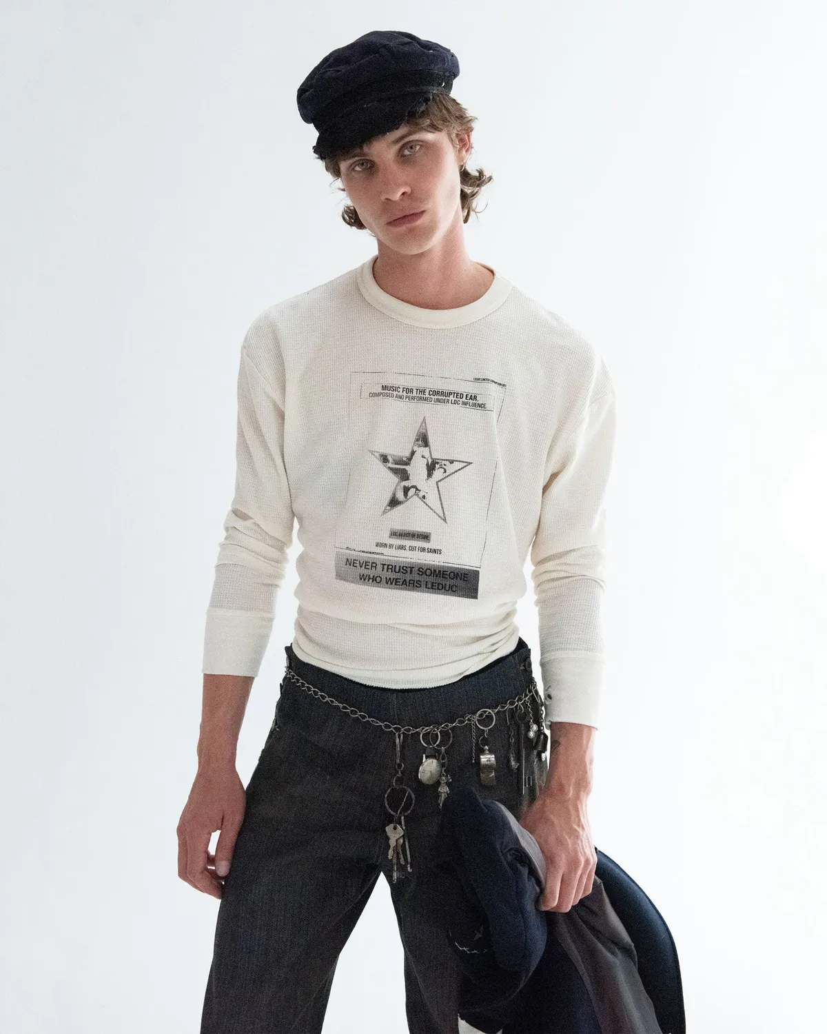 Paolo Leduc Manifesto sous-pull thermique coton gaufré