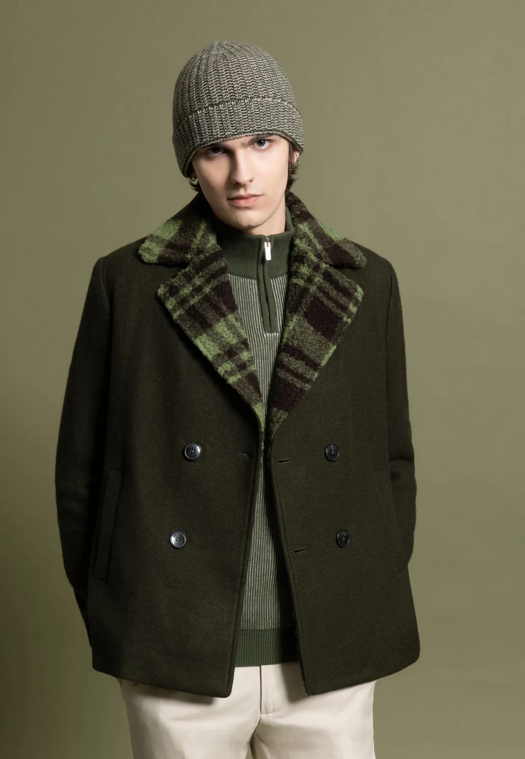Pierre Talamon bonnet kaki beige chaud