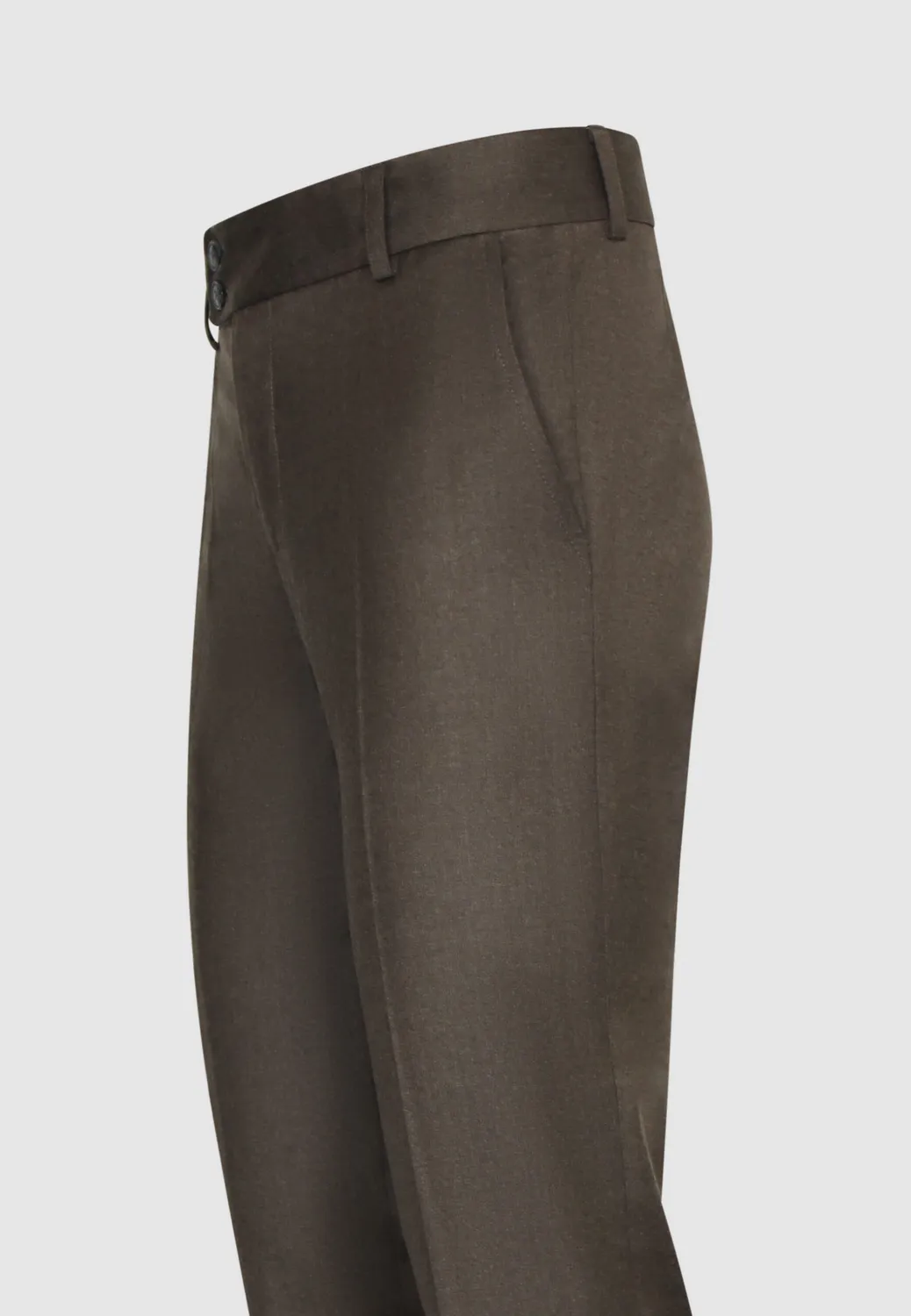 Pierre Talamon pantalon flanelle brun chaud