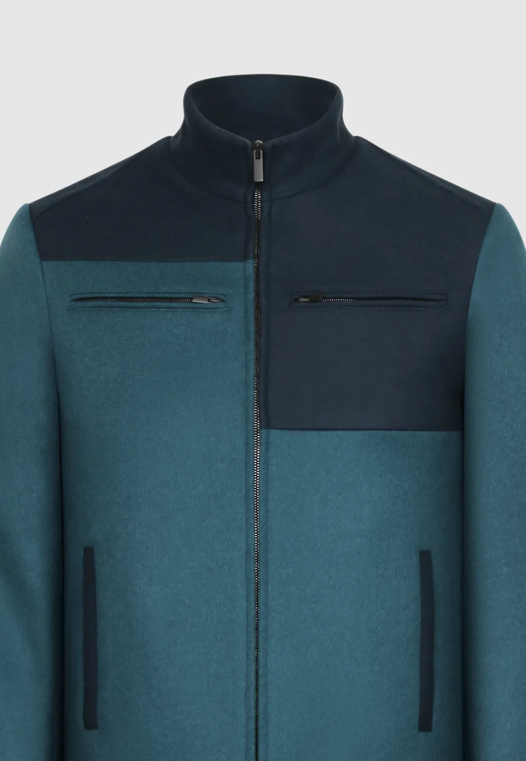 Pierre Talamon blouson géométrique bleu