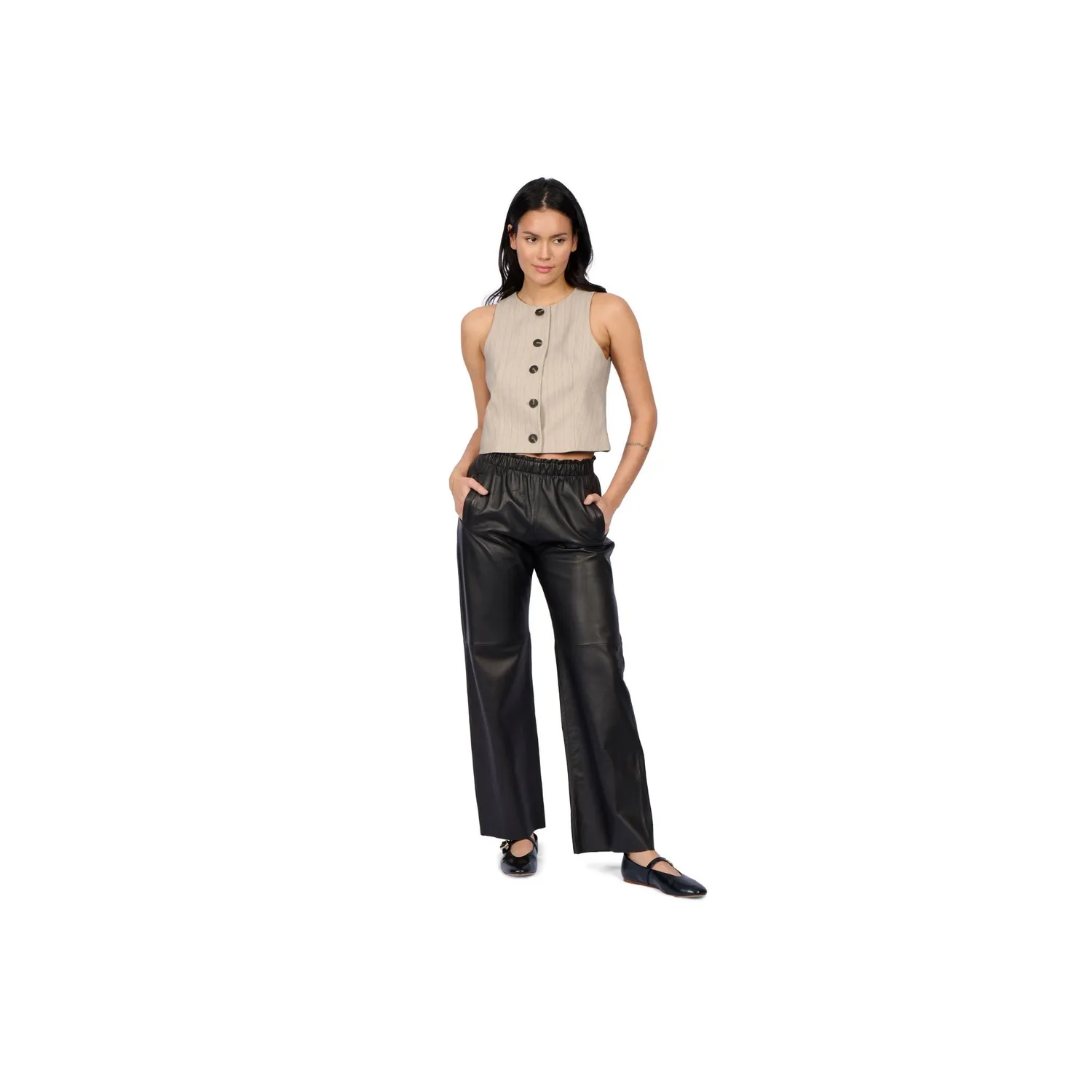 Oakwood Uranus 64599 pantalon cuir noir large