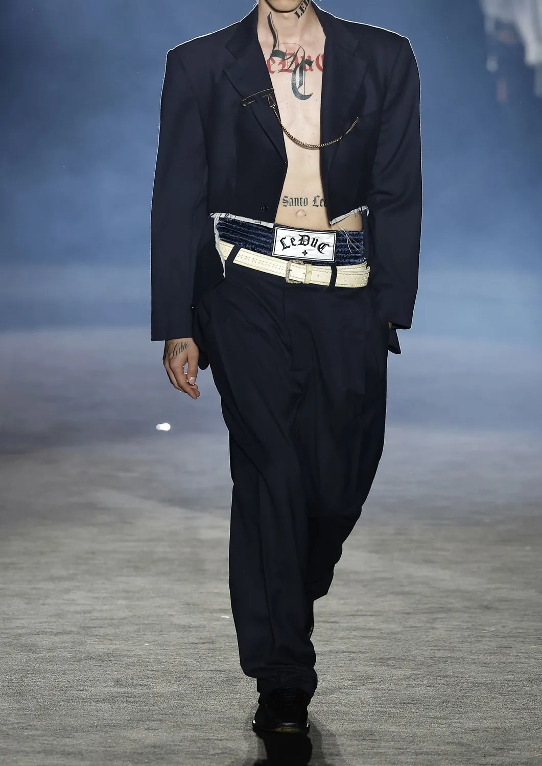 PAOLO LEDUC The Cuts blazer bleu laine sur mesure