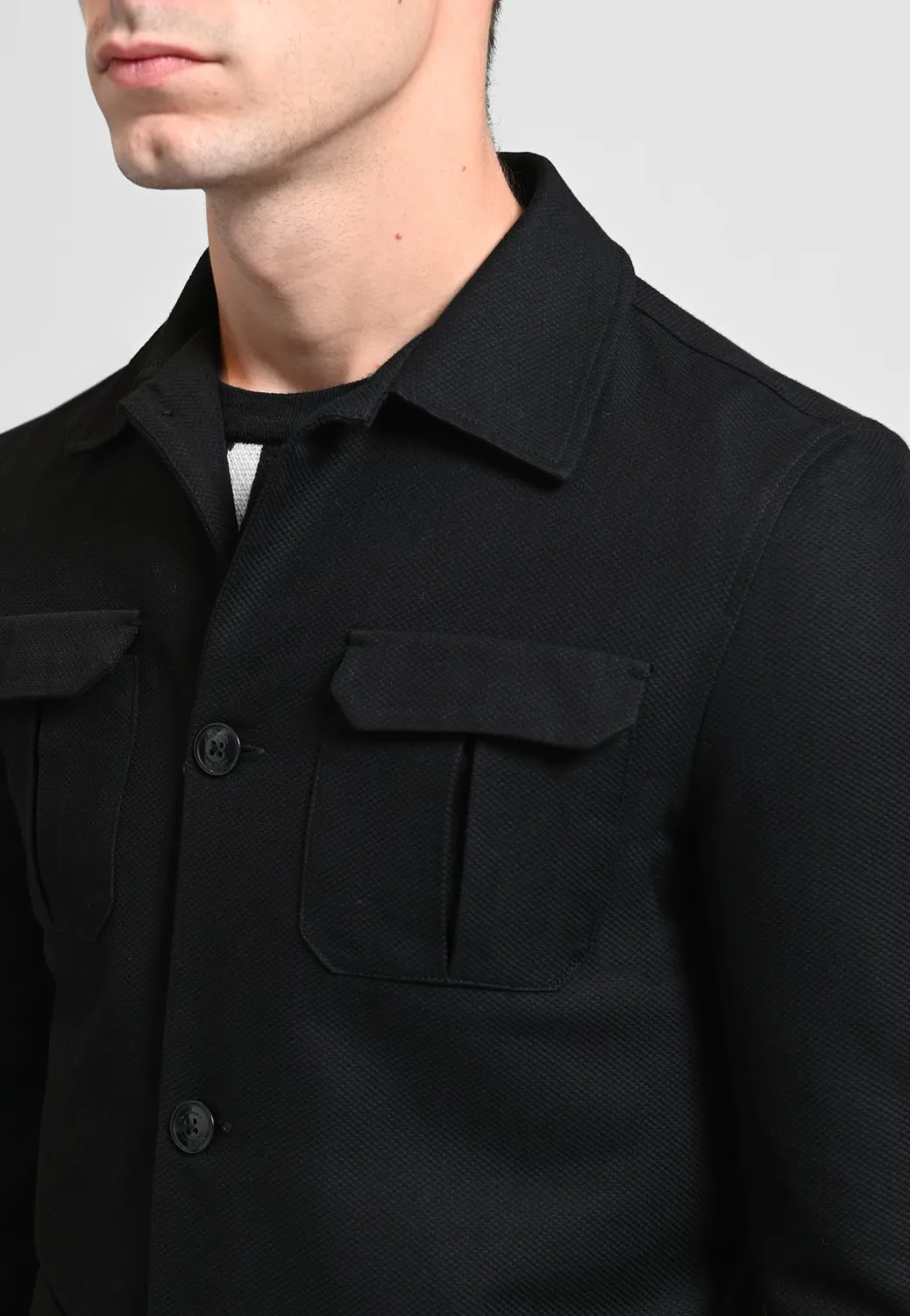 Pierre Talamon Saharienne veste noire homme poches