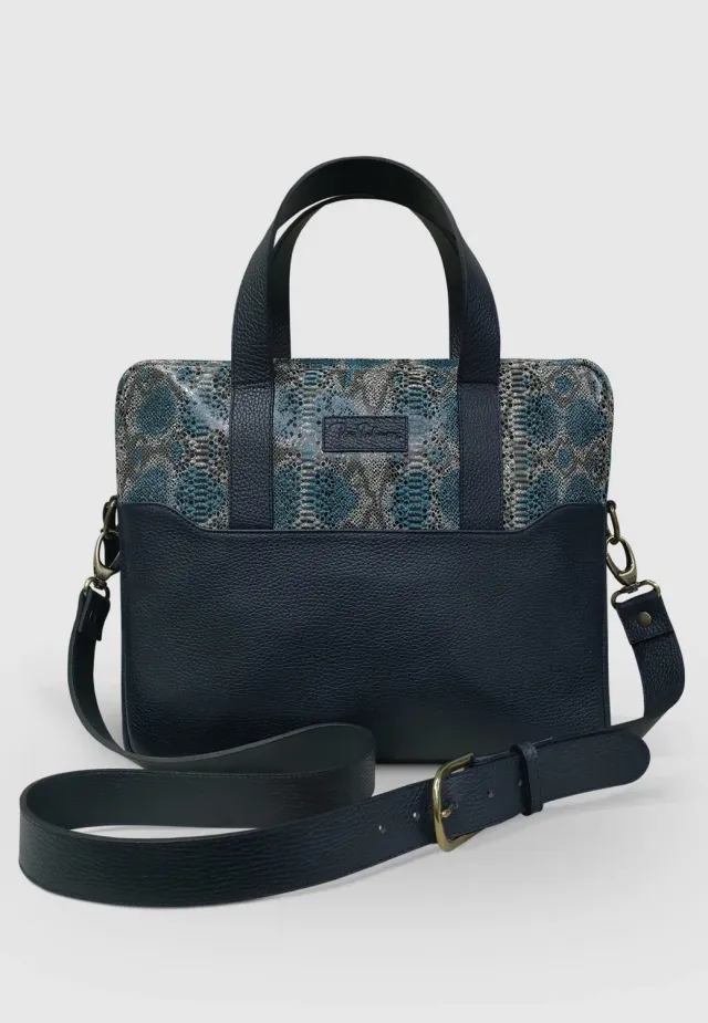 Pierre Talamon sacoche cuir bleu bandoulière