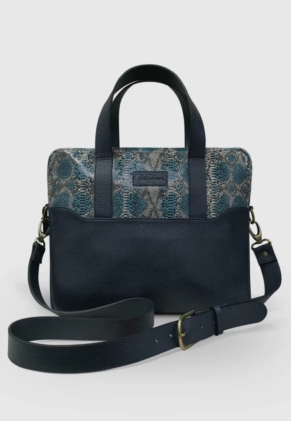 Pierre Talamon sacoche cuir bleu bandoulière