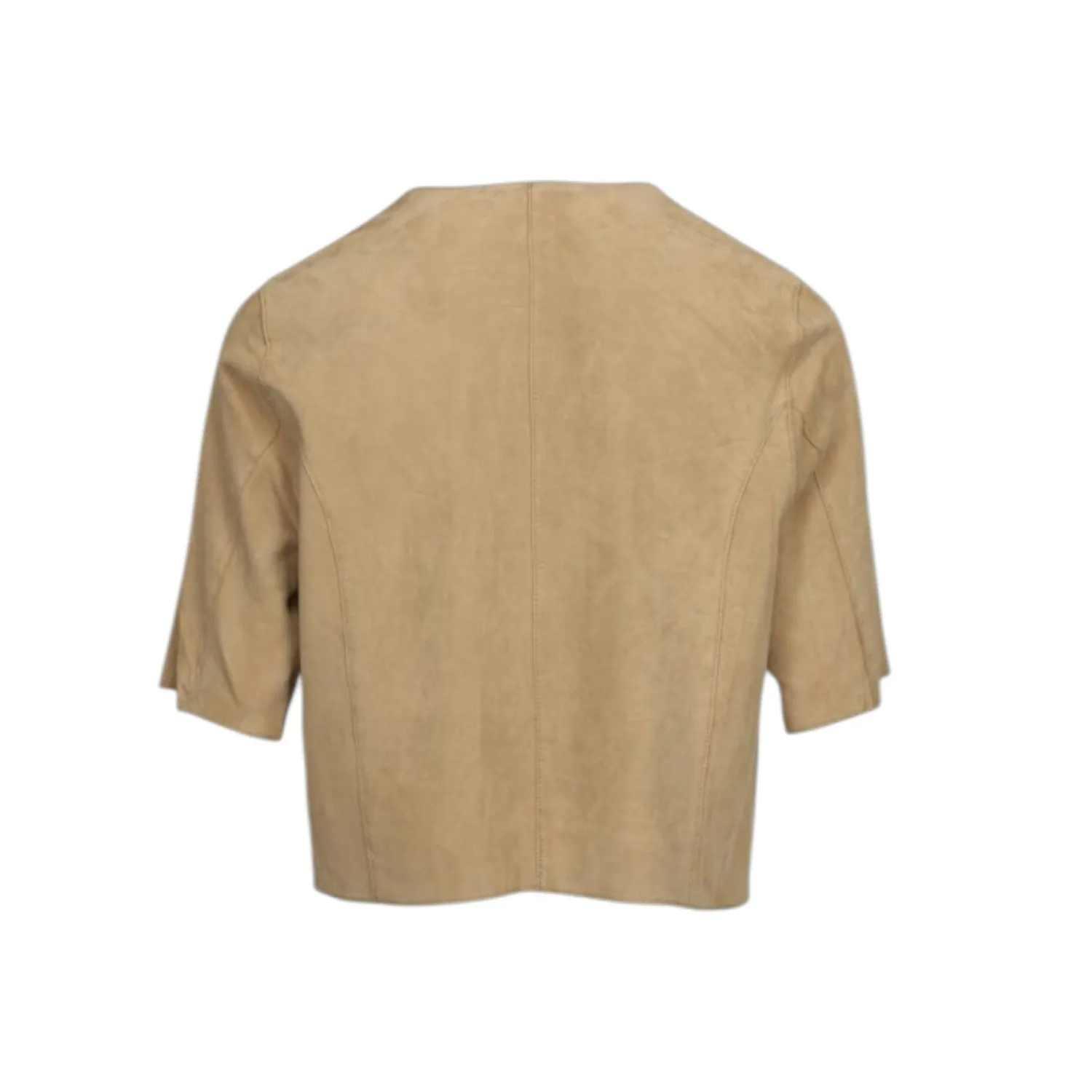 Oakwood Keira 65204 veste cuir beige manches courtes