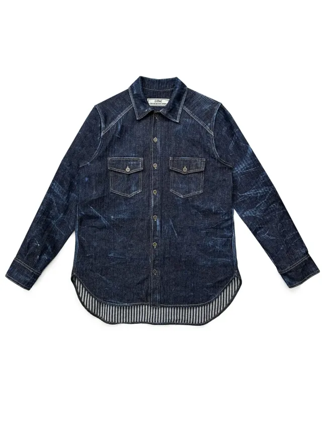 PAOLO LEDUC The Worker chemise denim rayé bleu S