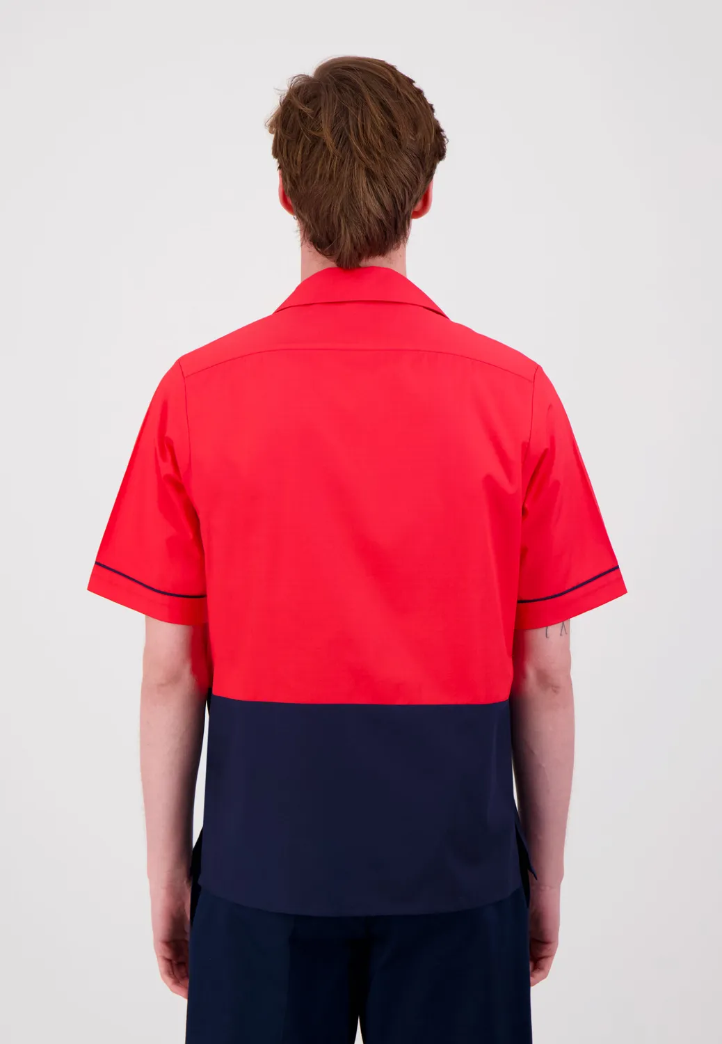 Pierre Talamon Chemise bowling rouge navy