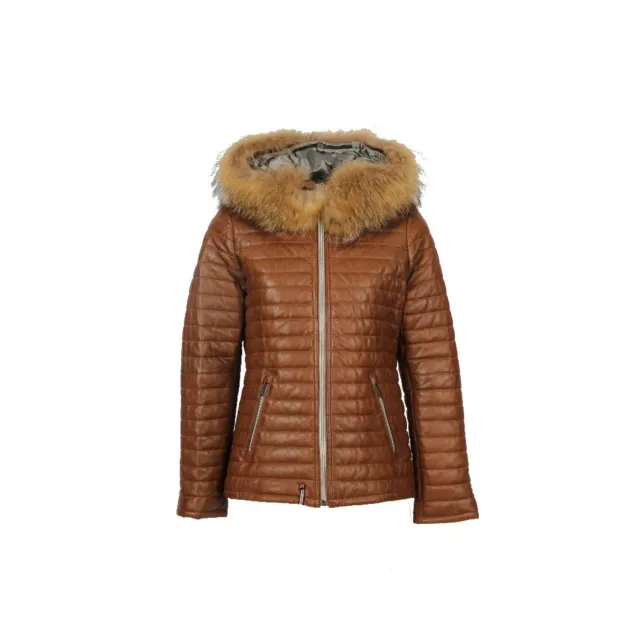 Oakwood Mandy 64911 doudoune cognac cuir capuche