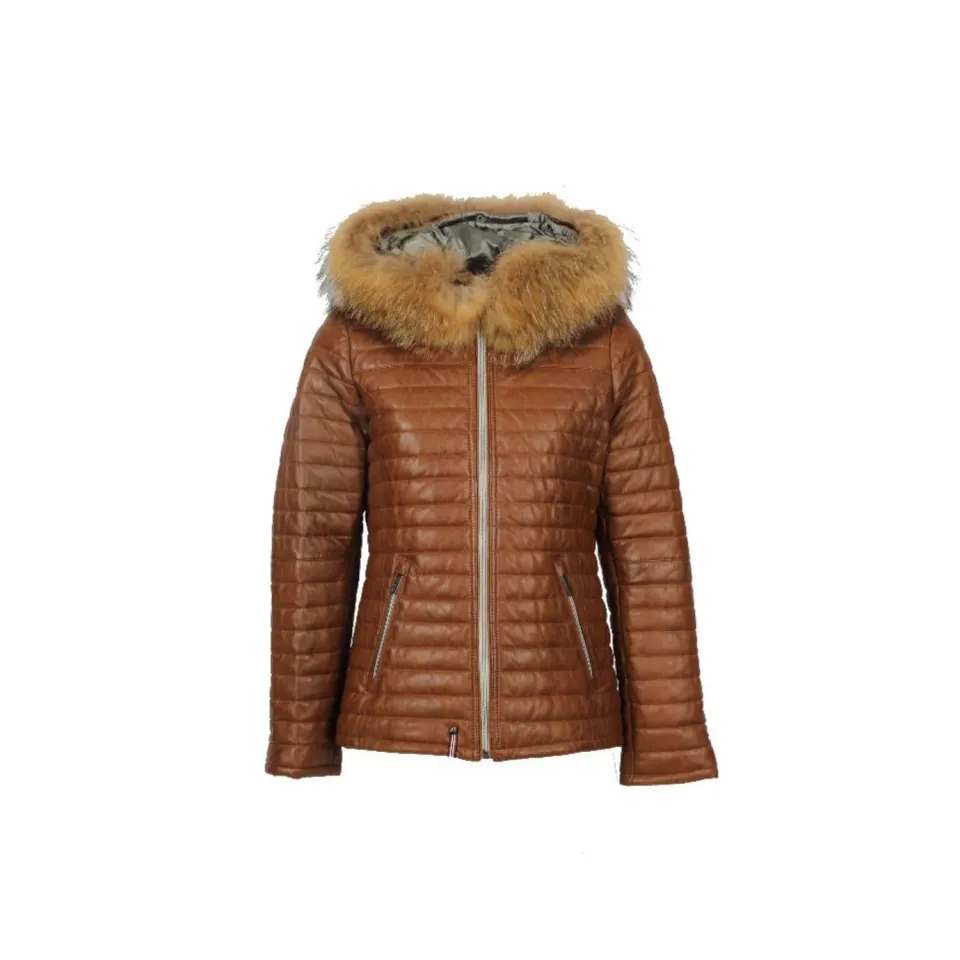 Oakwood Mandy 64911 doudoune cognac cuir capuche
