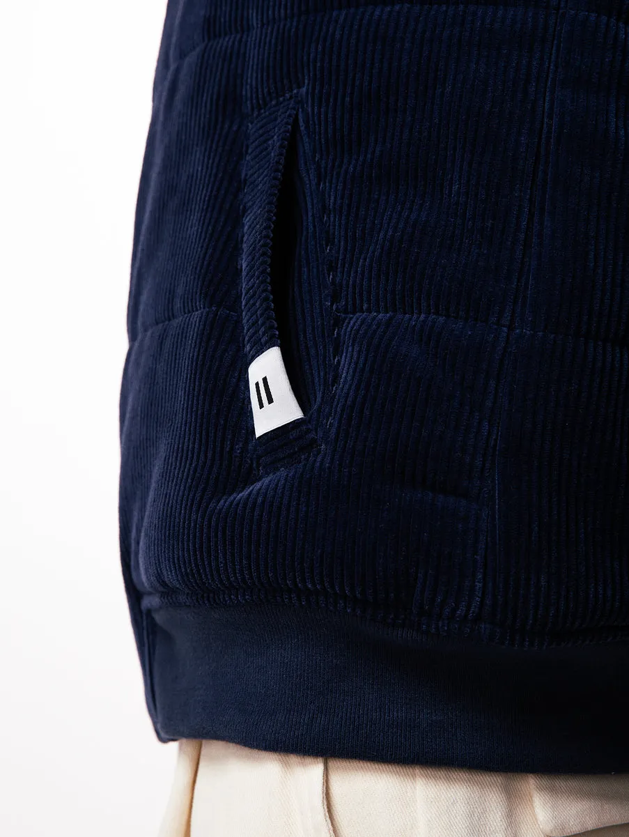 Cotelé Paris Navy doudoune sans manche marine velours bio