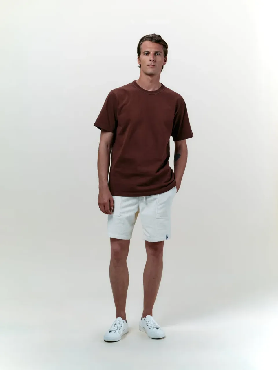 Cotelé Paris Lazy short écru velours coton bio