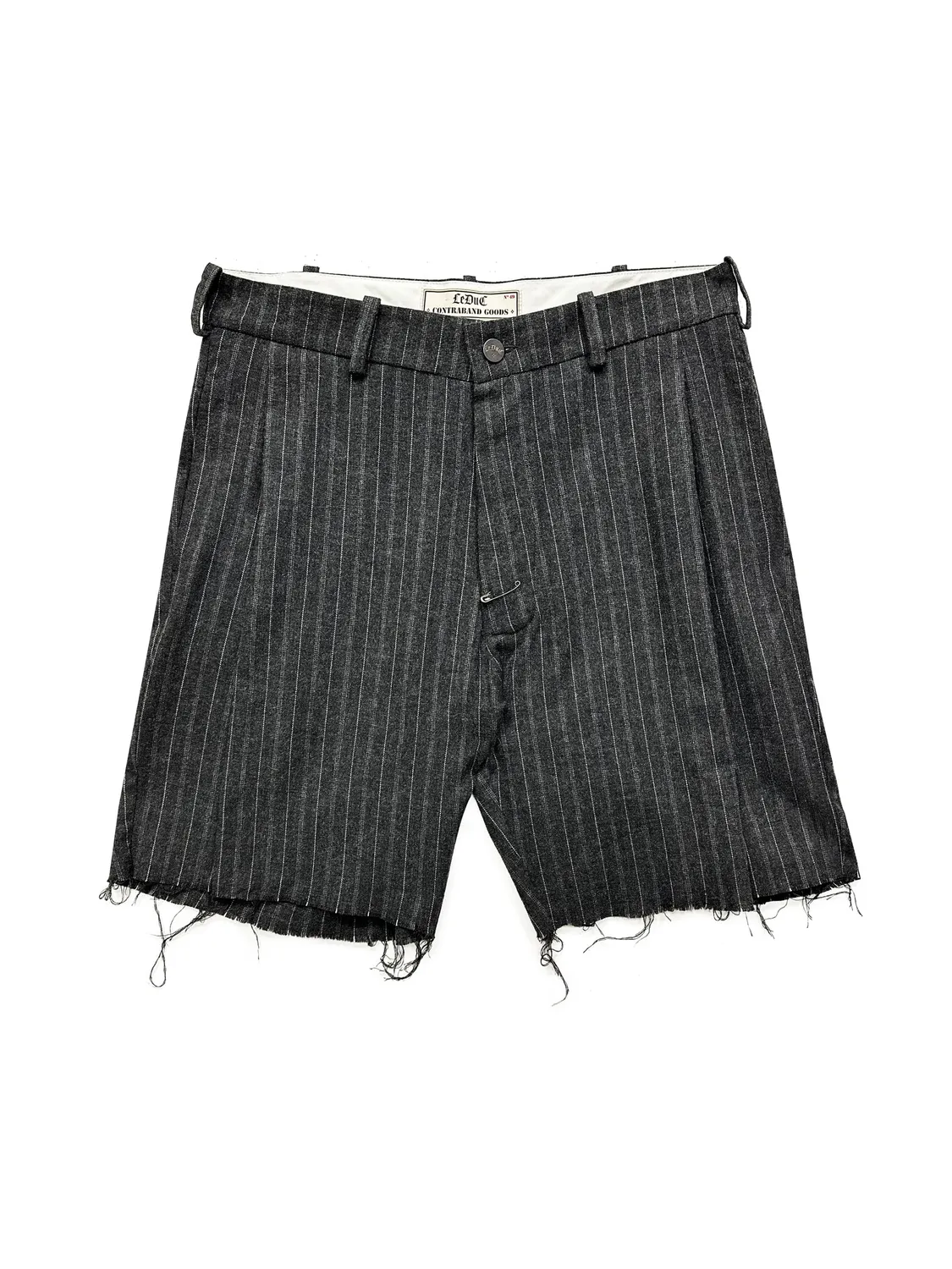 PAOLO LEDUC The Illicit Hemline short tailleur gris rayé laine