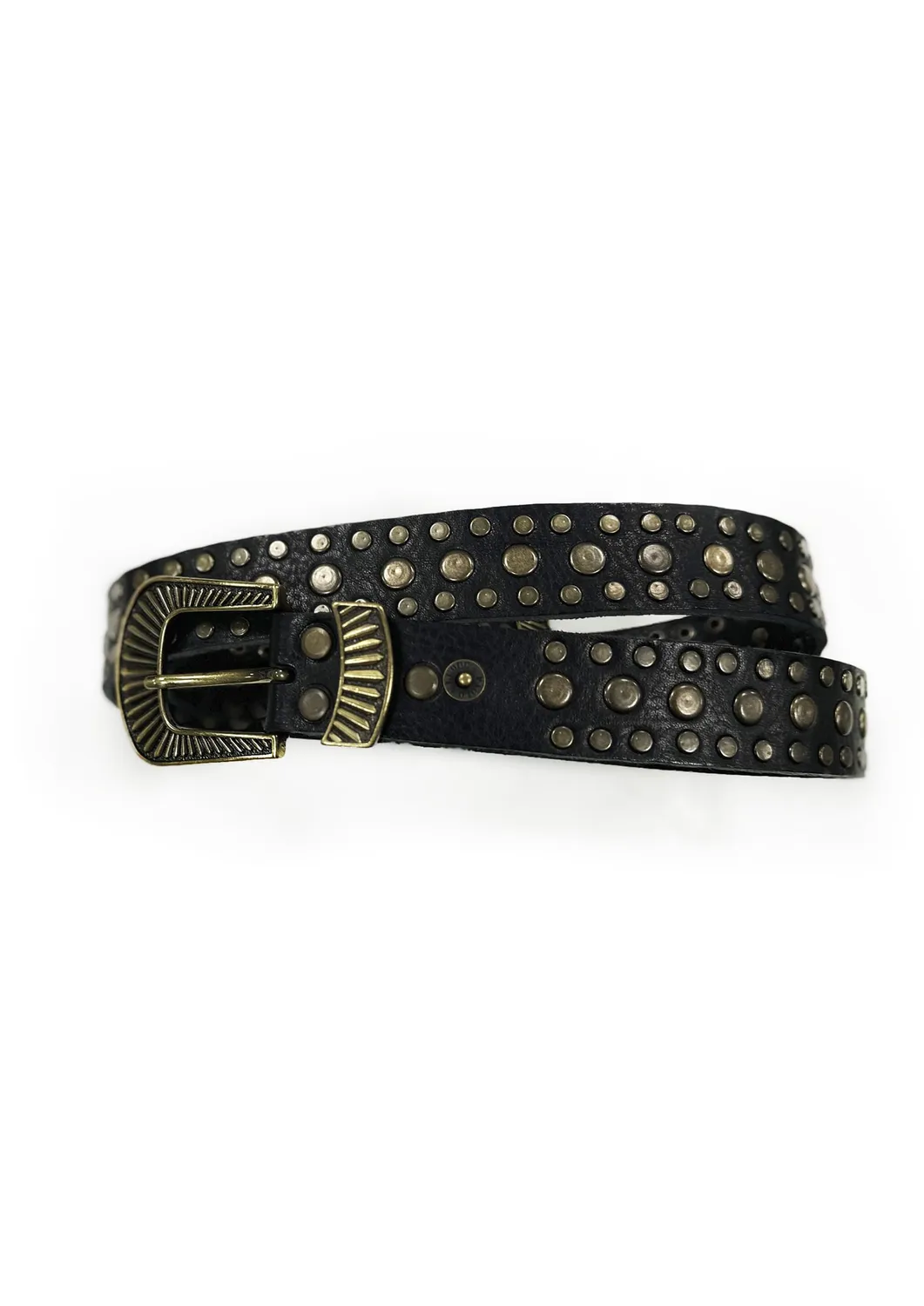 Paolo Leduc Corrective Service ceinture cuir noir cloutée
