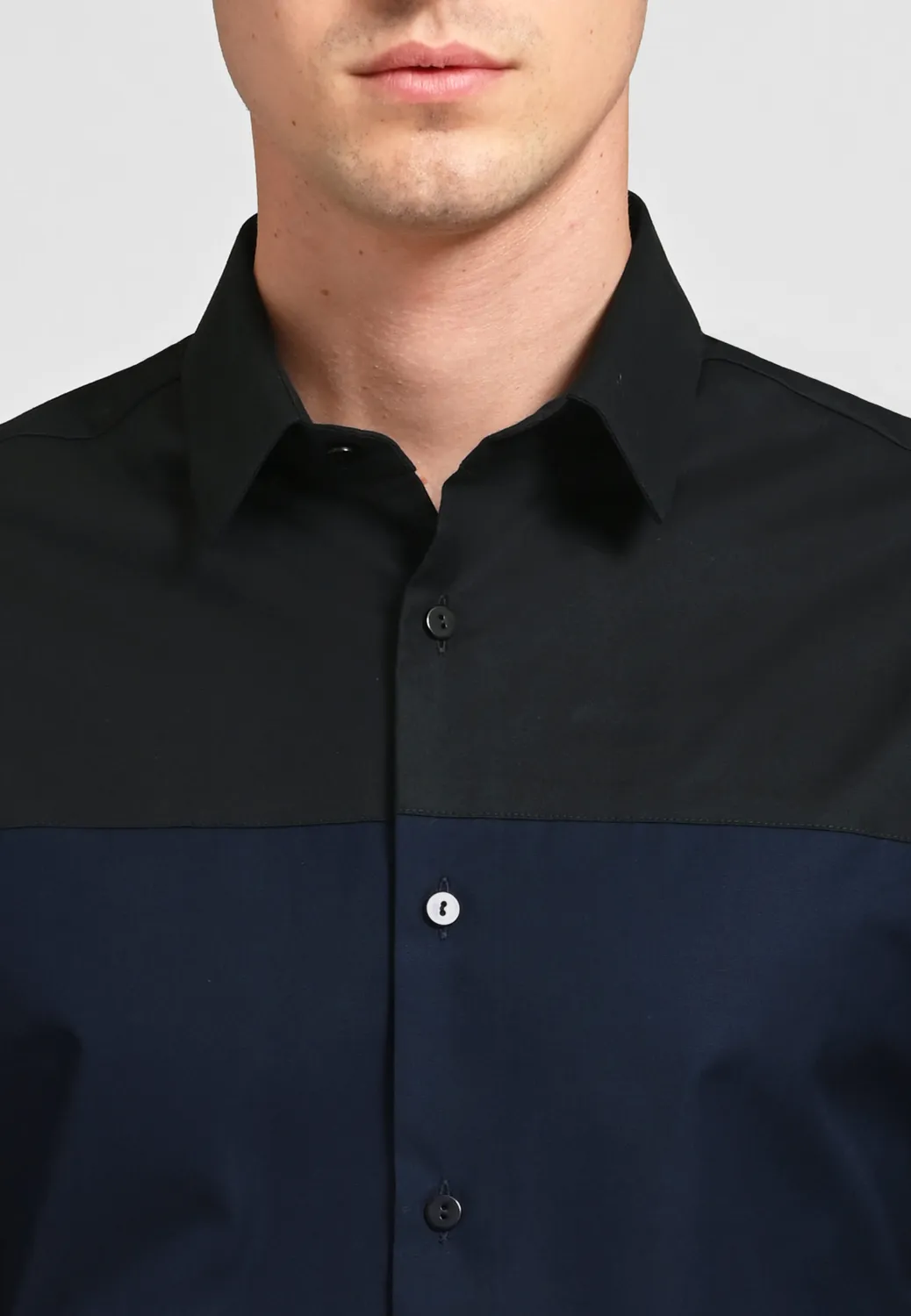 Pierre Talamon Chemise bicolore homme moderne