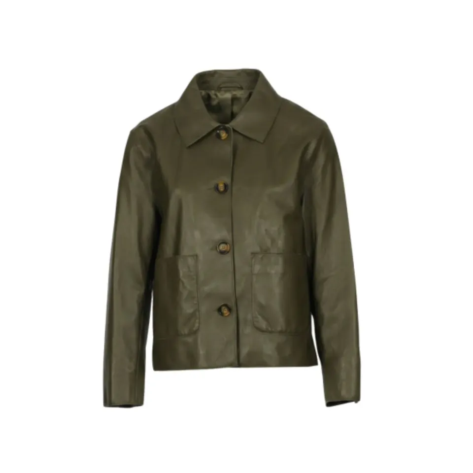 Oakwood Houston 65311 veste cuir kaki foncé