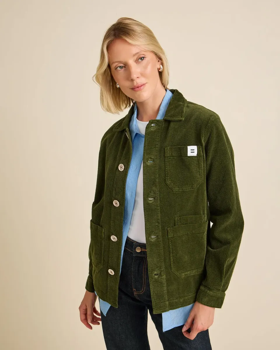 Cotelé Paris Worker vert olive veste coton bio