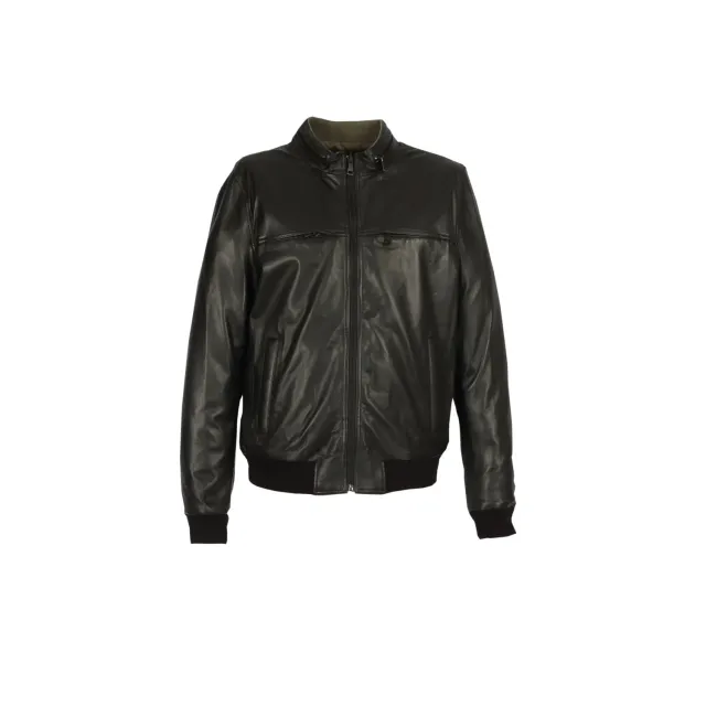 Oakwood Dylan 65228 blouson cuir réversible noir-kaki